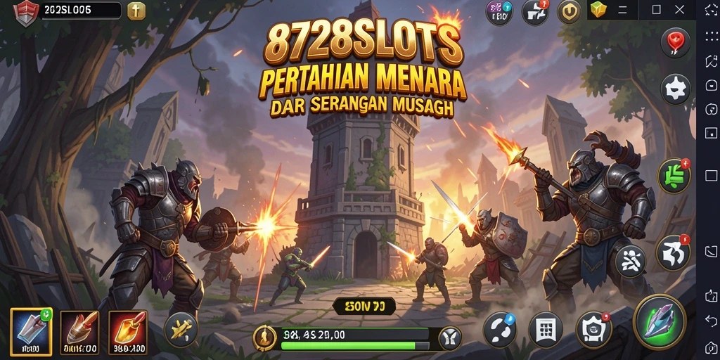 Tampilkan gameplay seru 8728SLOTS dalam aksi Tower Defense.