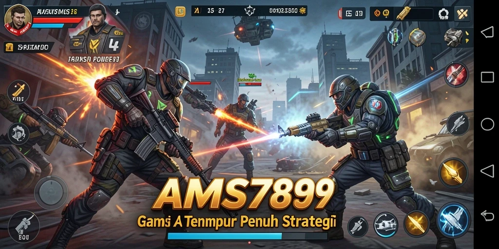 Tampilan gameplay mendebarkan di AMS789 dengan aksi tembak-menembak.