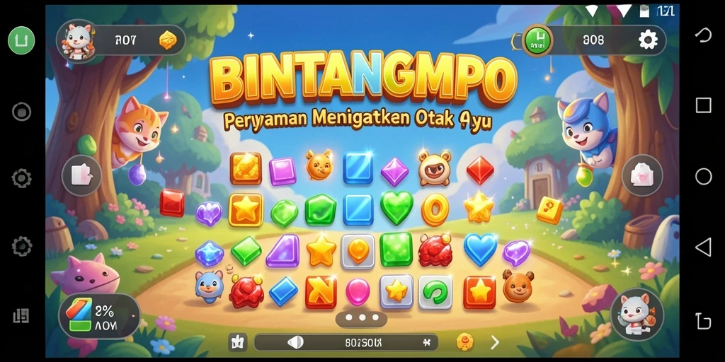 Screenshot BINTANGMPO menampilkan gameplay puzzle yang menarik.