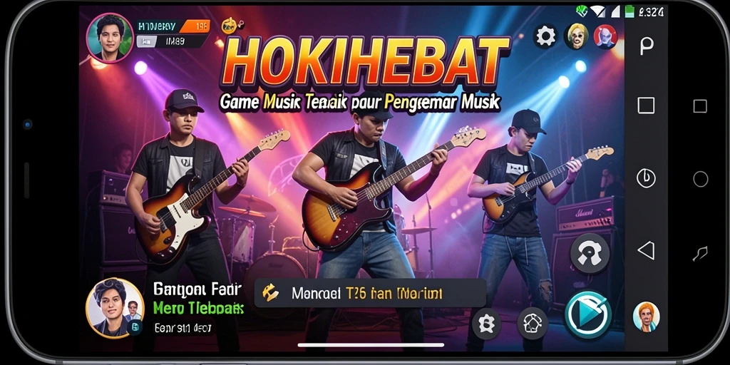 Screenshot HOKIHEBAT menampilkan gameplay seru dengan berbagai lagu musik.