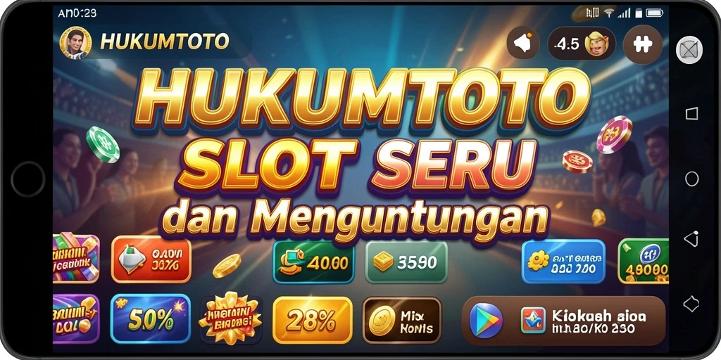 Tampilan gameplay HUKUMTOTO yang penuh aksi dan warna-warni.