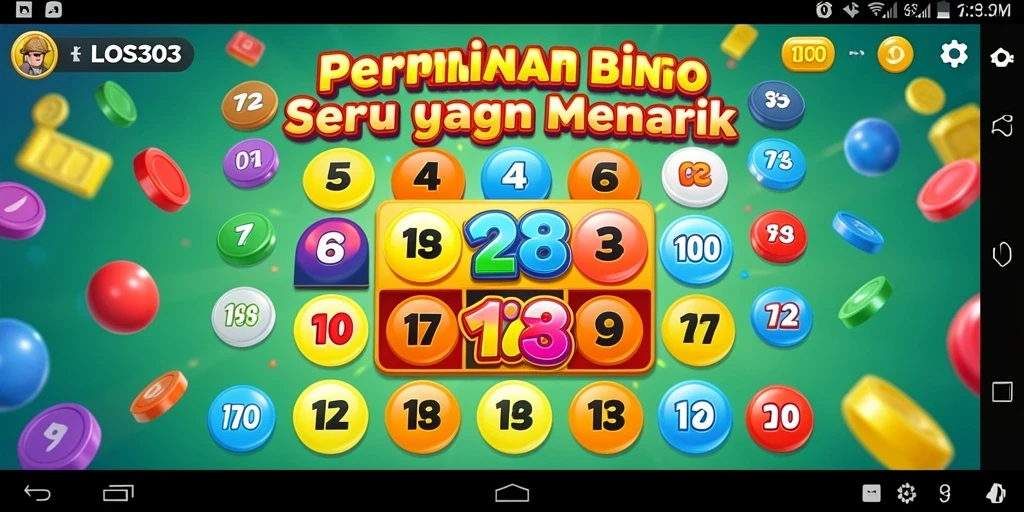 Tampilan layar permainan Bingo yang mendebarkan di LOS303.
