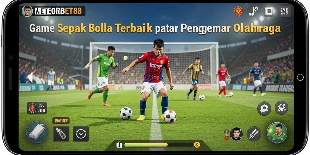 Tampilan gameplay METEORBET88 dengan aksi sepak bola yang mendebarkan.