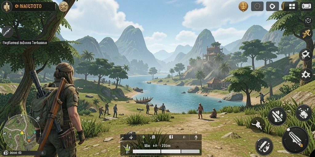 Tampilan gameplay NIASTOTO menampilkan aksi eksplorasi yang mendebarkan.