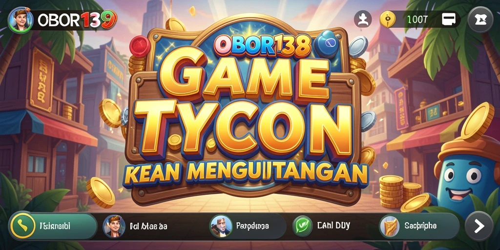 Screenshot gameplay OBOR138 yang menggambarkan manajemen bisnis Tycoon.