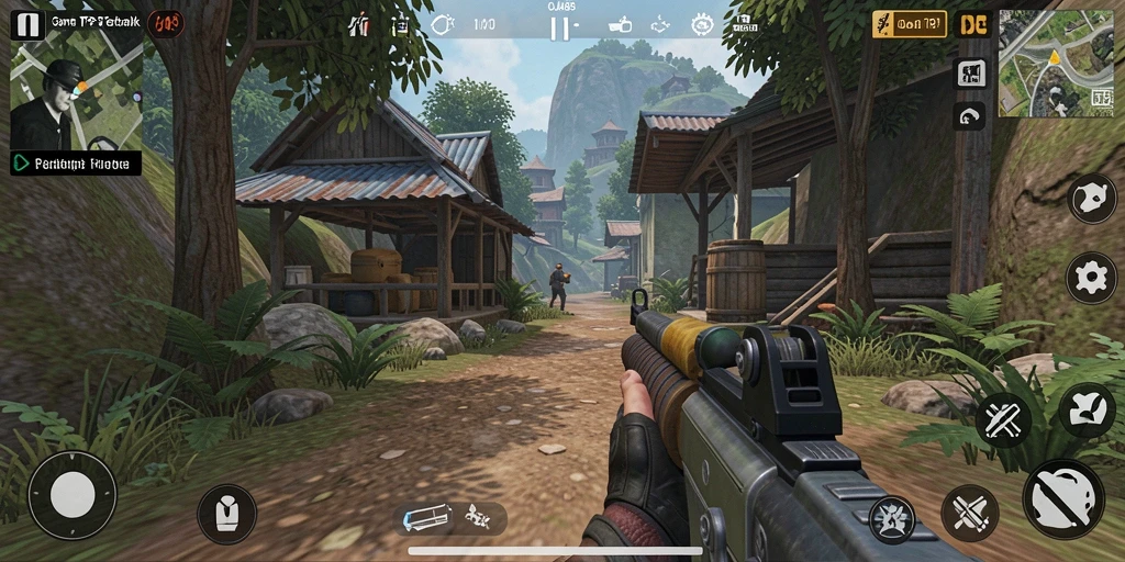 Screenshot OJA89 menunjukkan aksi pertempuran yang intens dalam game TPS.