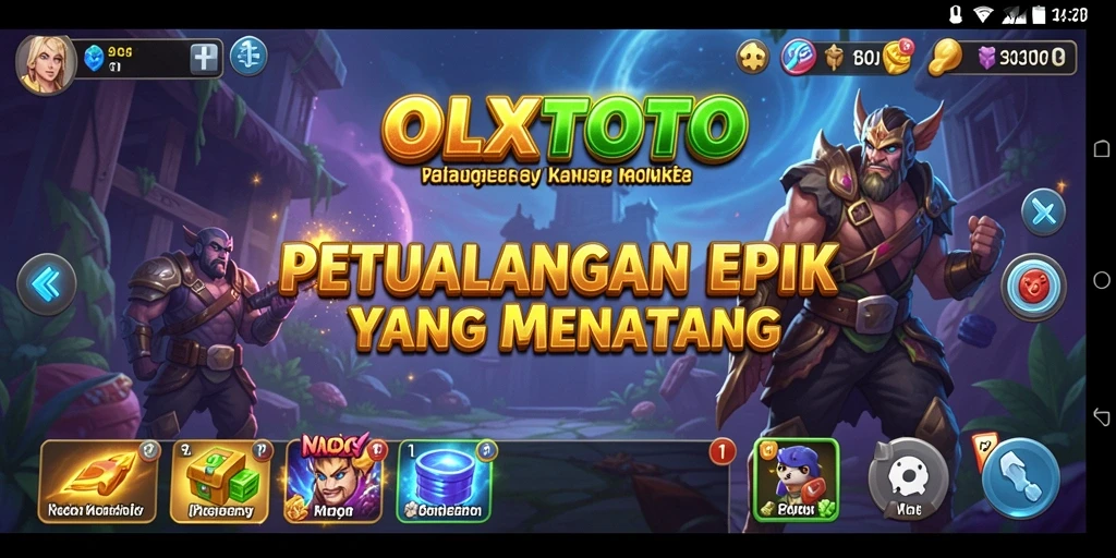 Screenshot gameplay OLXTOTO menunjukkan karakter menjelajahi hutan misterius.