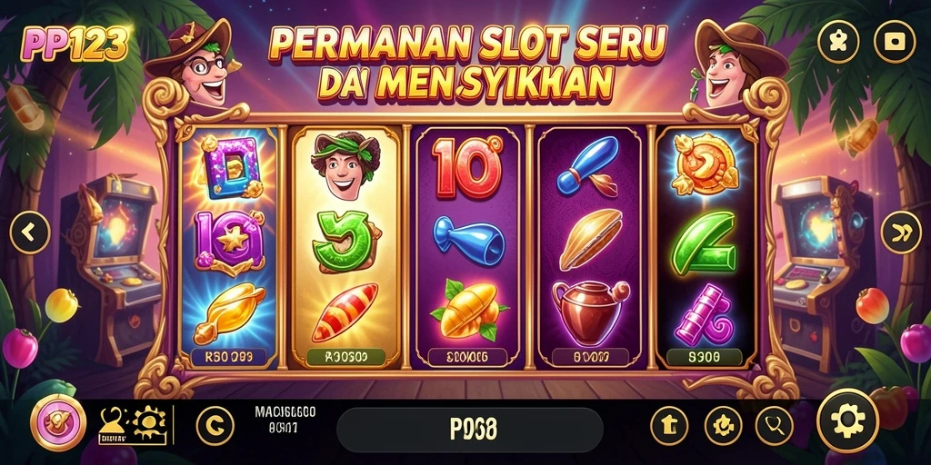 Screen gameplay PP123 menampilkan putaran slot yang menarik.