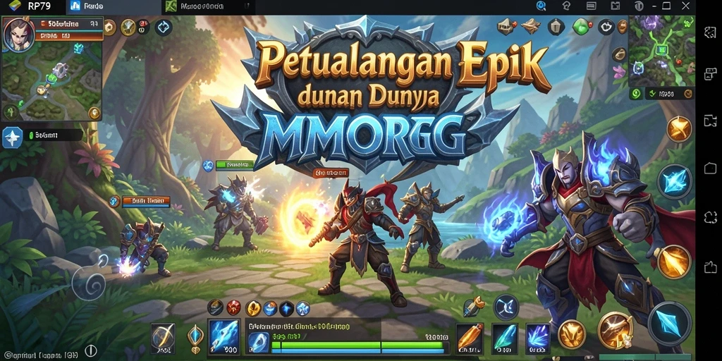 Screenshot utama RP79 menampilkan aksi gameplay MMORPG yang seru.