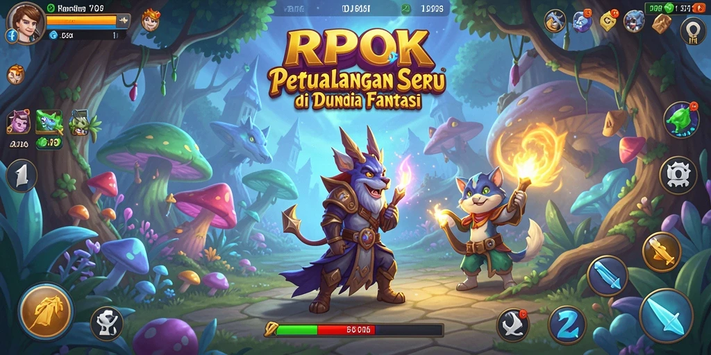Screenshot utama RPOK menampilkan aksi seru saat menjelajahi dunia petualangan.
