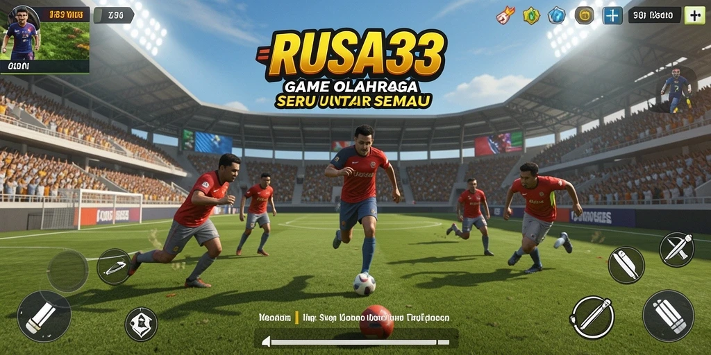 Tampilan gameplay RUSA33 yang penuh aksi dan kompetisi olahraga.