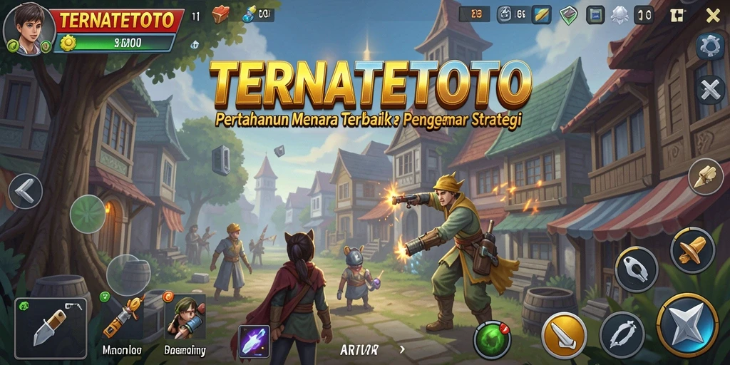 Tangkapan layar TERNATETOTO menampilkan aksi menara yang berjuang melawan musuh.