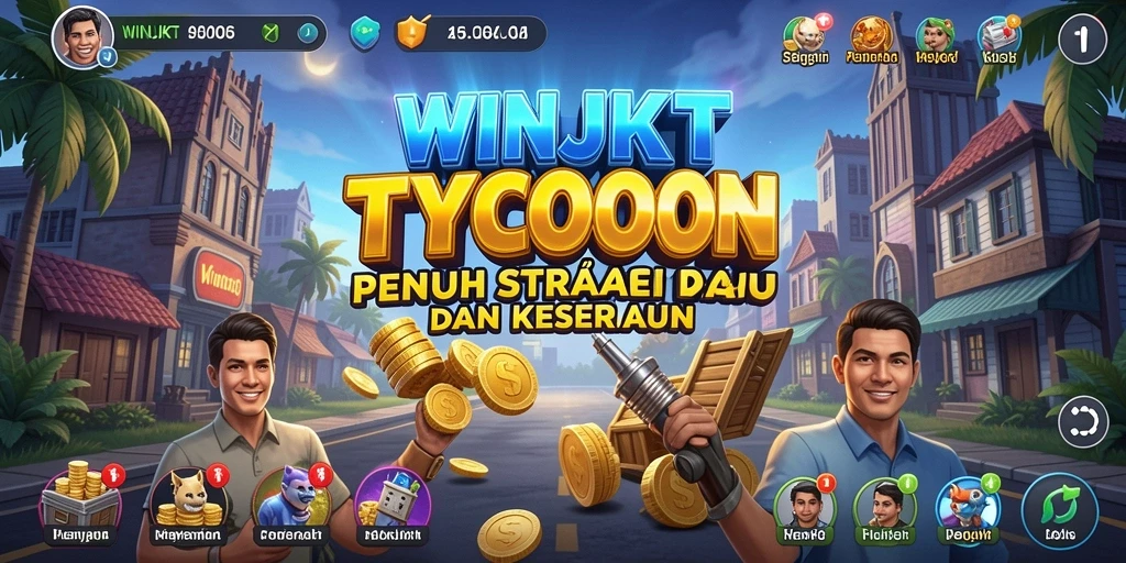 Screenshot gameplay WINJKT menampilkan pengalaman kerjasama dalam bisnis Tycoon.
